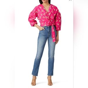 Color Me Courtney Emily Watermelon Wrap Top Women's S